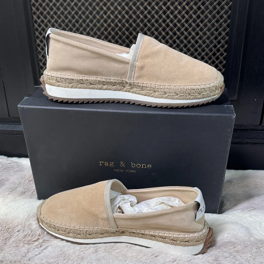 Rag & Bone Macadamia Beige Suede Espadrille Sneaker Loafers